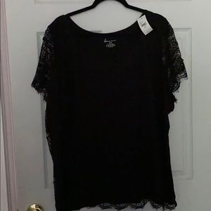 Lace cap sleeve shirt